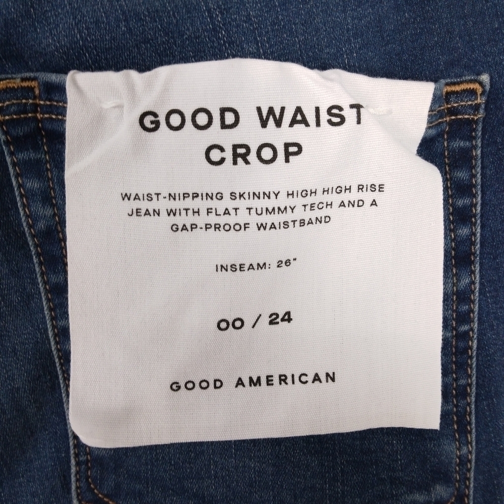 NWT Good American Good Waist Crop Raw Edge Jean Size 24 - Picture 6 of 11